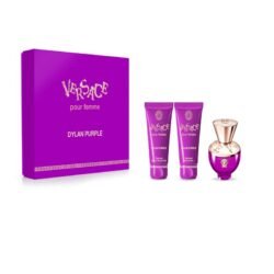 versace dylan purple 3 piece gift set
